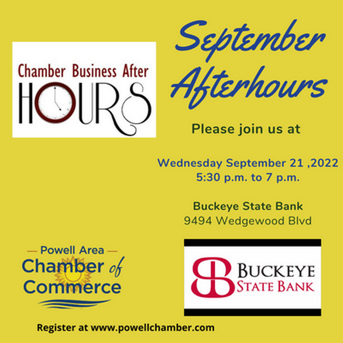 Afterhours at Buckeye State Bank Sep 21, 2022 Greater Powell